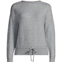 Lands' End Women's Petite Wool Touch Drawcord Hem Jumper in Light Grey | Size: 10-12