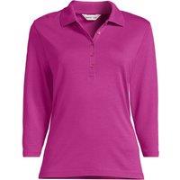 Lands' End Women's Three-Quarter Sleeve Polo Shirt in Raspberry | Size: 8