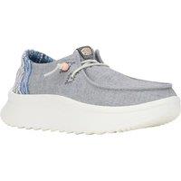 Hey Dude Women's Wendy Peak Chambray Woven Shoes in Grey | Size: 6