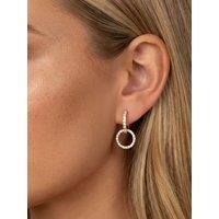 MUCHV Women's 18k Gold Hoop Earrings With Round Removable Charms