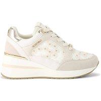 Carvela Women's 'High Rise Daisy' Fabric Trainers in White | Size: 8