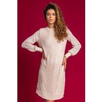 Roman Women's Sequin Embellished Tunic Dress in Cream | Size: 8