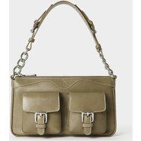 OSPREY LONDON Women's The Cali Leather Shoulder Bag in Taupe