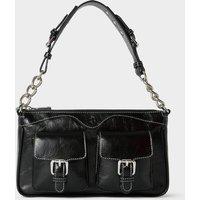 OSPREY LONDON Women's The Cali Leather Shoulder Bag in Black