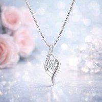 Lovii Women's Moissanite Sparkle Pendant Necklace in Silver
