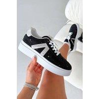 Love Lemonade Women's Crystal Icon Trainers Limited Edition in Black | Size: 4