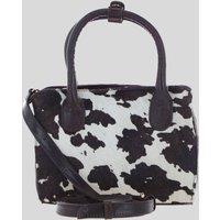 Brampton London Women's Hair-On Leather Mini Crossbody Handbag in Brown