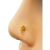 Raina Jewels Women's 22ct Yellow Gold Plain Gold Diamond Cut Design Nose Stud 3.7 mm