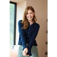 Lily & Me Women's Lauren Ruffle Outfitter Cardigan in Navy | Size: 18