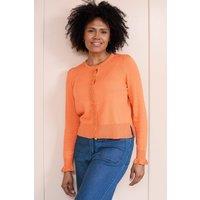 Lily & Me Women's Lauren Ruffle Outfitter Cardigan in Orange | Size: 16