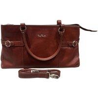 Tony Perotti Women's Italian Leather Shoulder Bag With Studded Base & Dustbag in Brown