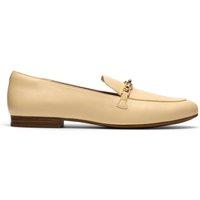 Clarks Women's Tamna Iris Yellow Leather Loafers, Slip Ons | Size: 4-Standard Fit