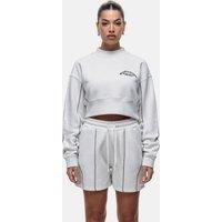 Good For Nothing Women's Cropped Sweatshirt in Light Grey | Size: XS