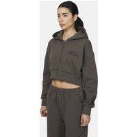 Good For Nothing Women's Cropped Zip Through Hoodie in Grey | Size: Small