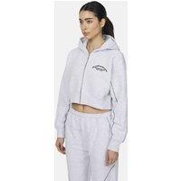 Good For Nothing Women's Cropped Zip Through Hoodie in Grey | Size: Small