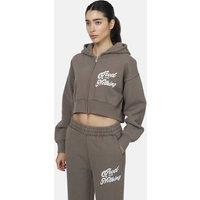 Good For Nothing Women's Cropped Zip Through Hoodie in Taupe | Size: Small