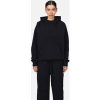 Good For Nothing Women's Cropped Zip Hoodie in Black | Size: Medium
