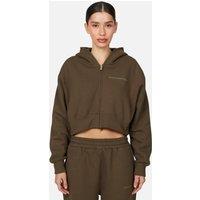 Good For Nothing Women's Tonal Cropped Zip Hoodie in Brown | Size: XS