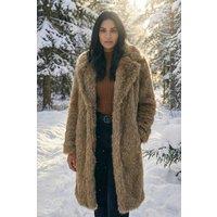 Roman Women's Premium Faux Fur Coat in Brown | Size: 18