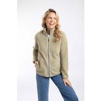 Weird Fish Women's Lucille Lightweight Full Zip Borg Fleece in Pale Green | Size: 18