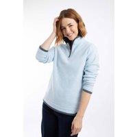 Weird Fish Women's Beye 1/4 Zip Grid Fleece in Light Blue | Size: 12