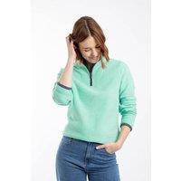 Weird Fish Women's Beye 1/4 Zip Grid Fleece in Light Green | Size: 8