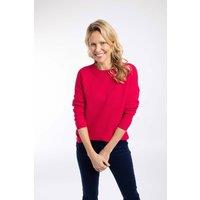 Weird Fish Women's Dalla Knitted Crew Neck Jumper in Dark Red | Size: 8