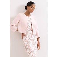 Phase Eight Women's Cropped Round Neck Jacket in Baby Pink | Size: 20