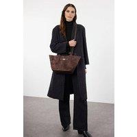 WOVCOR Women's Suede Tote With Soft Handle & Cross-Body Strap in Brown
