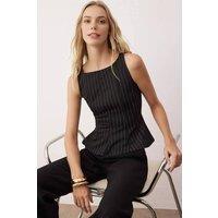 WOVCOR Women's Peplum Boat Neck Stretch Knit Blouse | Size: Medium
