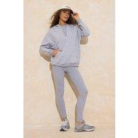 WOVCOR Women's 3 Piece Hooded Knit Set with Zip Front Top, Vest & Leggings in Grey | Size: Small