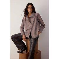 WOVCOR Women's Off-Shoulder Shirt with Collar Detail | Size: 10