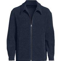 Lands' End Men's Zip Front Soft Velour Shacket in Navy | Size: Large