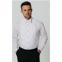 Dobell Men's White Marcella Front Standard Collar Dress Shirt | Size: 18 inches