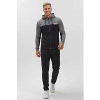 BCouture Men's Zip Hoodie & Joggers Tracksuit Set in Black | Size: XS