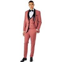 XPOSED Men's Greg 3 Piece Wedding Suit Tuxedo in Pink | Size: 42R
