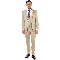 XPOSED Men's Zak Honeycomb Tailored 3 Piece Suit in Stone | Size: 42R