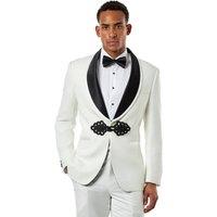XPOSED Men's Ivory Jacquard Wedding Tuxedo Jacket Tailored Fit | Size: 40