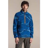 Craghoppers Men's National Trust Rawthey Half Zip Borg Fleece Top in Blue | Size: Medium