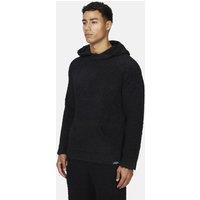 Good For Nothing Men's Relaxed Boucle Knitted Pullover Hoodie in Black | Size: Medium