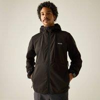 Regatta Men's Tredmoor Water-Resistant Hooded Softshell Jacket in Jet Black | Size: Medium