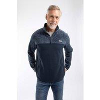 Weird Fish Men's Gilbert 1/4 Zip Printed Microfleece in Navy | Size: 2XL