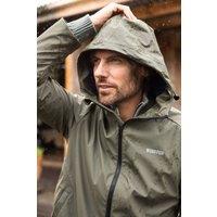 Weird Fish Men's Woods Waterproof Rain Jacket in Pale Green | Size: Small