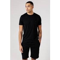 French Connection Men's Cotton T-Shirt & Shorts Co Ord Set in Black | Size: Medium