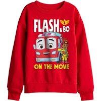 Disney Firebuds Flash Fire Engine Kids Sweatshirt, Red | Size: 7-8 Years