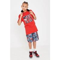Beat Boyz Club Boy's 'Attention' Slogan Print T-shirt in Red | Size: 7-8 Years