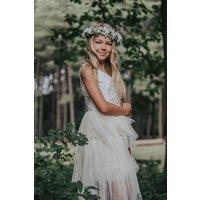 UK Flower Girl Boutique Girl's Boho Dreams Tutu Dress in Ivory | Size: 6-12 m