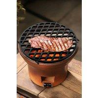 Living and Home 30cm Dia Round Cast Iron Grill Grate Charcoal BBQ Griddle Camping Gridiron for Home Party and Outdoor Backyard Barbecue in Black