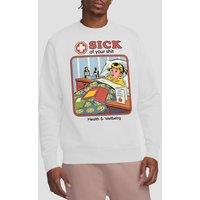 Steven Rhodes Sick Of Your Sh Sweatshirt, White | Size: Small