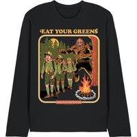 Steven Rhodes Eat Your Greens Long Sleeve T-Shirt, Black | Size: 2XL